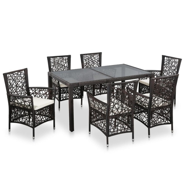 Set Mobilier De Exterior 7 Piese Maro Poliratan 44083